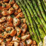 Garlic Butter Chicken Bites with Asparagus