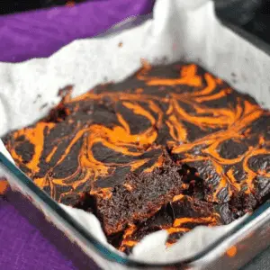 Halloween Swirl Cream Cheese Brownies
