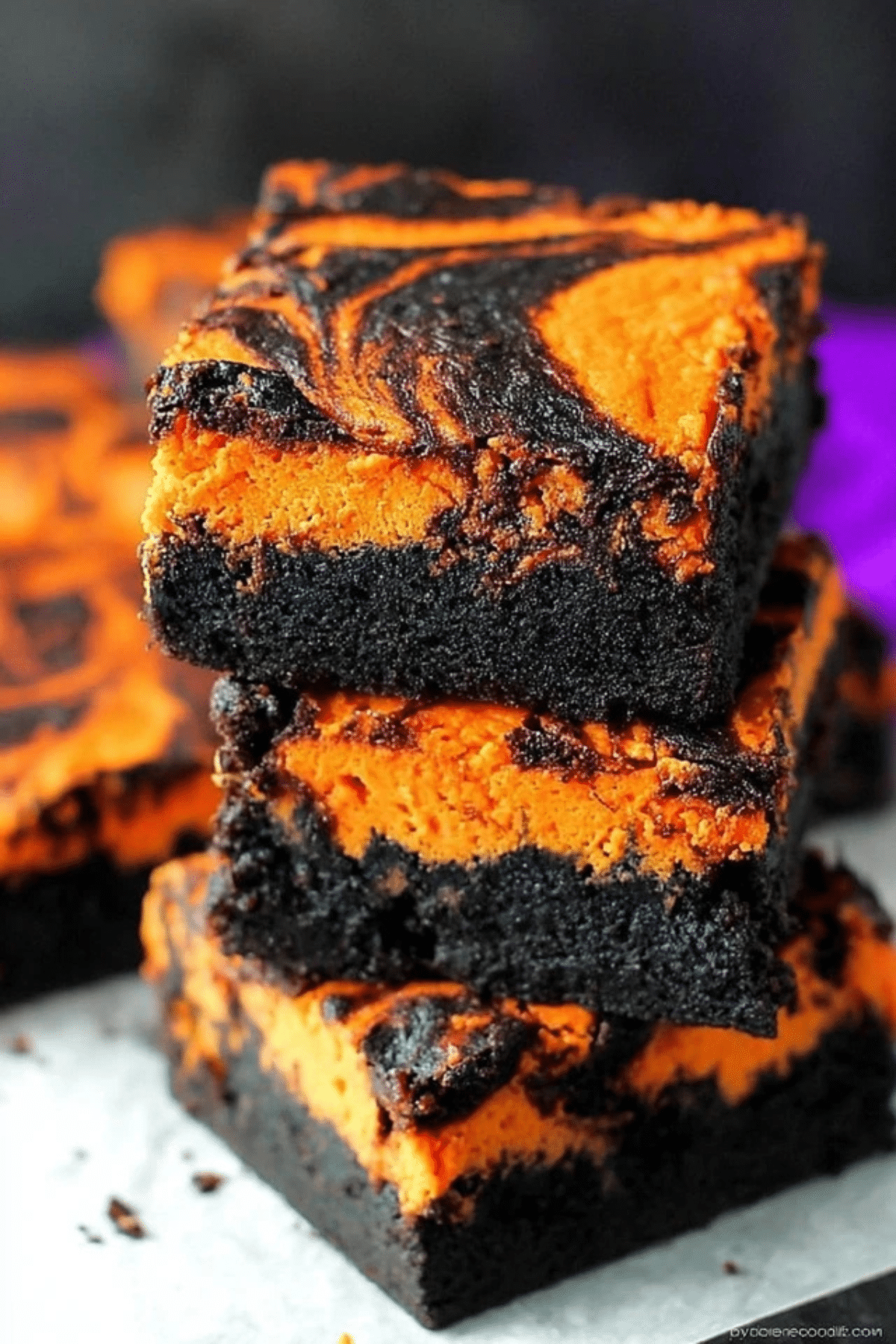 Halloween Swirl Cream Cheese Brownies