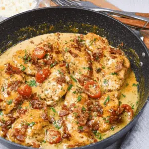 Keto Tomato Basil Chicken Skillet