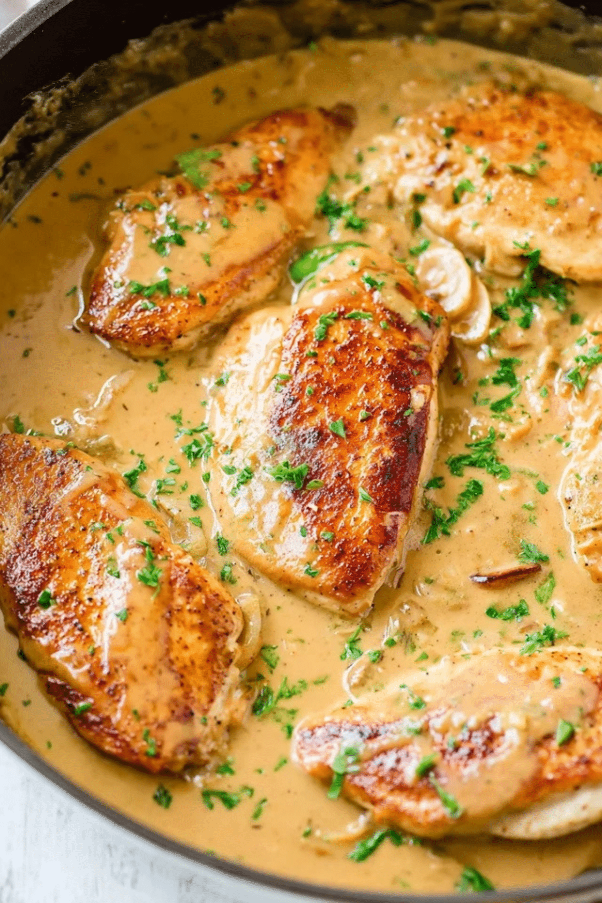 One Pan Creamy Garlic Chicken