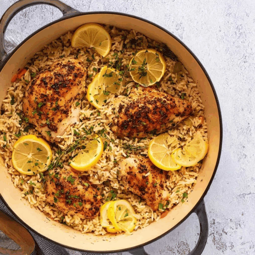One Pot Lemon Herb Chicken and Rice