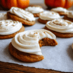 Pumpkin Sugar Cookies with Cream Cheese Frosting