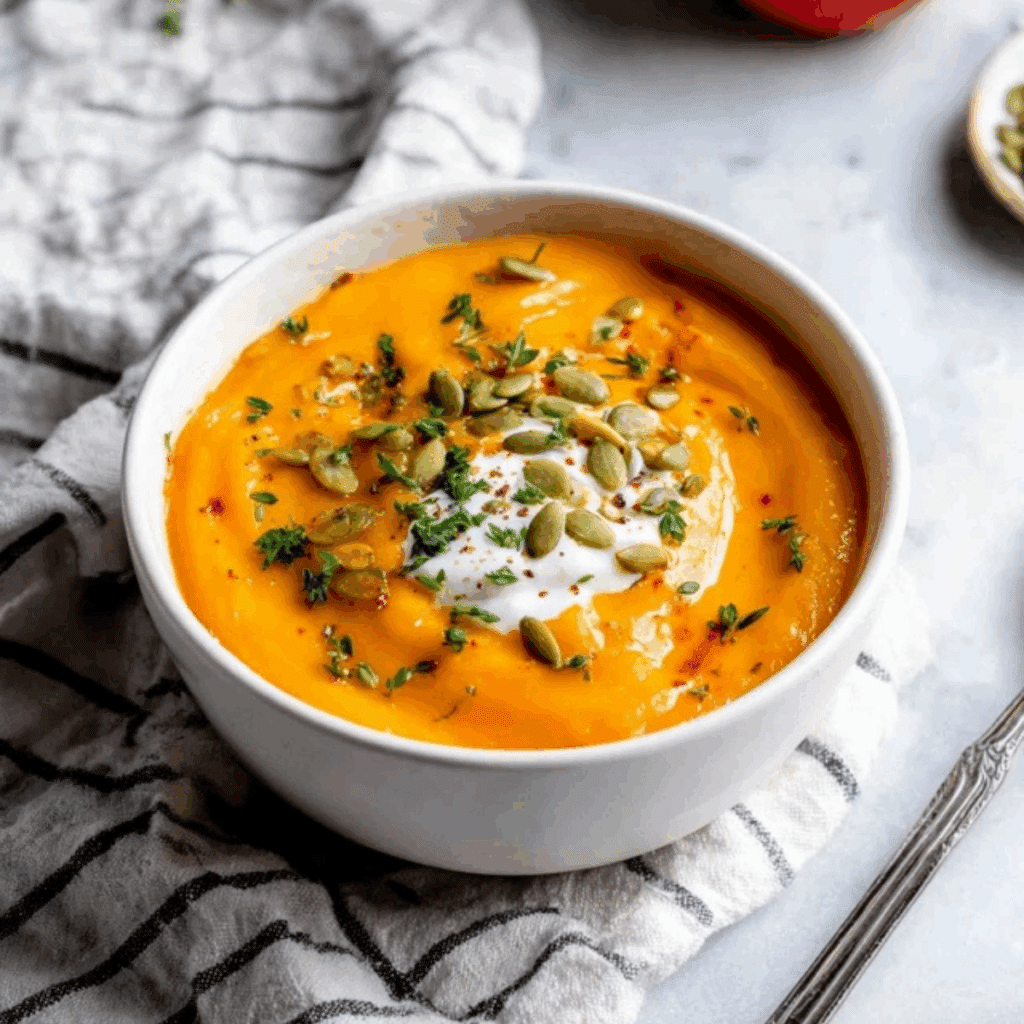 Roasted Butternut Squash and Carrot Soup