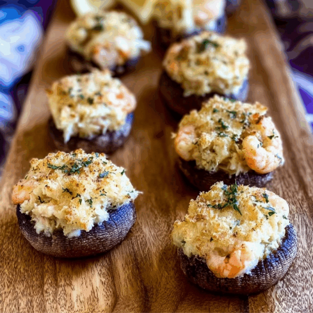 Seafood Stuffed Mushrooms with Crab and Shrimp