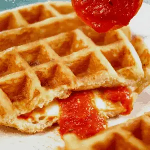 Stuffed Pepperoni Pizza Waffles