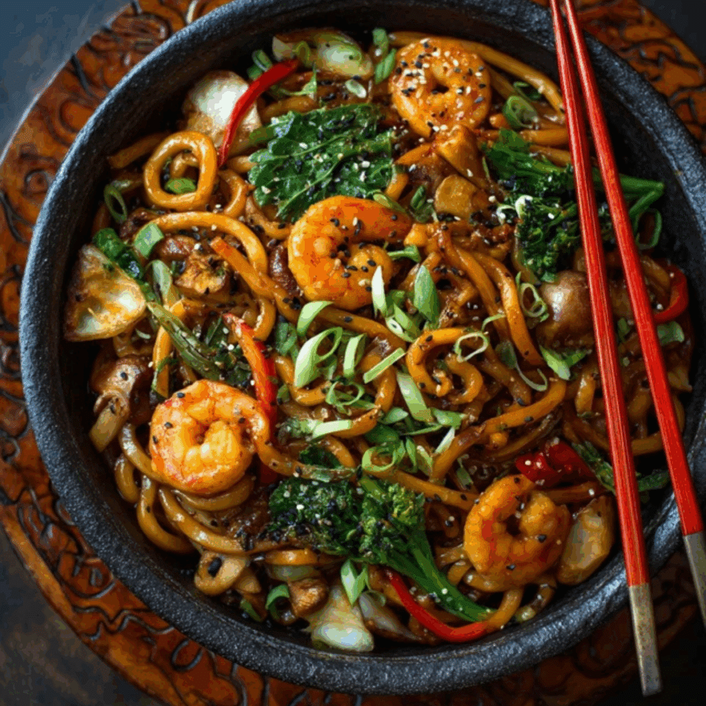 Yaki Udon with Shrimp