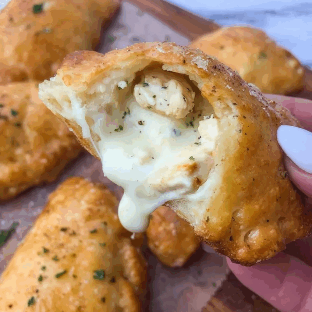 chicken alfredo air fryer calzones