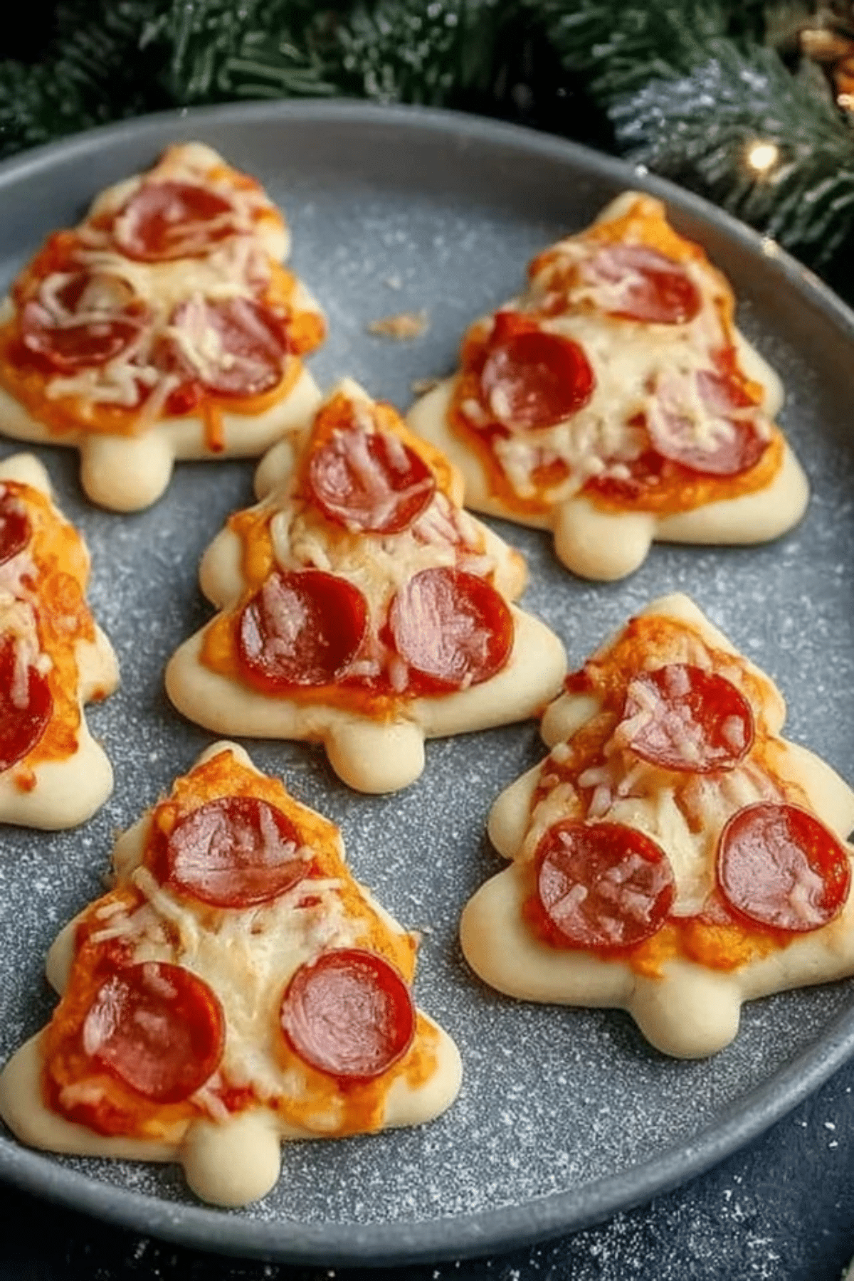 Christmas Tree Mini Pizzas