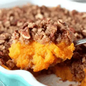 Copycat Ruth’s Chris Sweet Potato Casserole with Pecan Topping