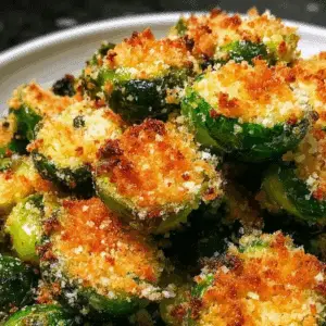Crispy Parmesan Crusted Roasted Brussels Sprouts