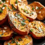 Garlic Butter Roasted Sweet Potatoes