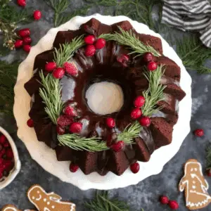 Gingerbread Chocolate Bundt Cake Christmas Wreath (1)