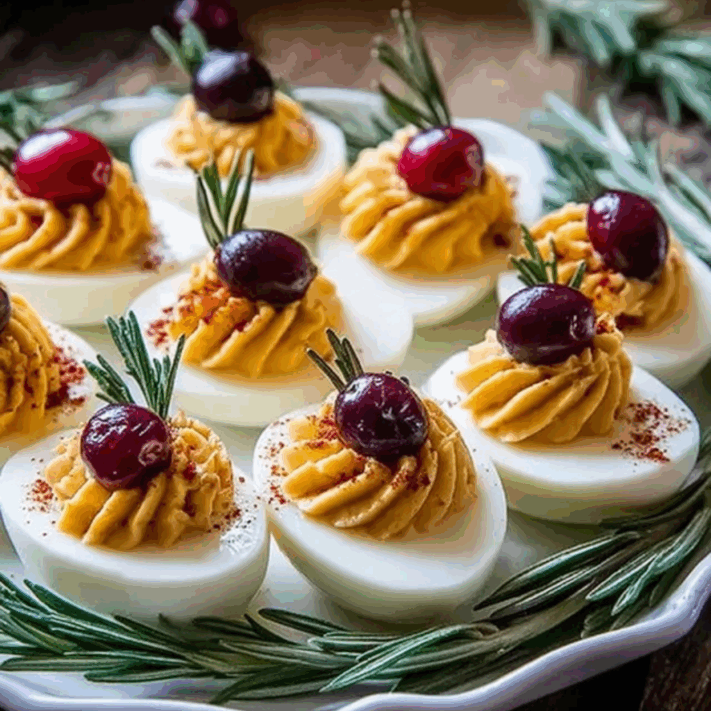 Harvest Cranberry Deviled Eggs (6)