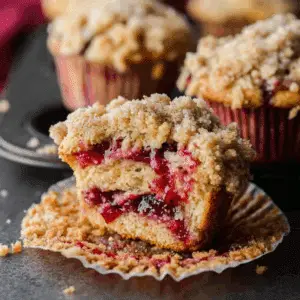 Leftover Cranberry Sauce Coffee Cake Muffins