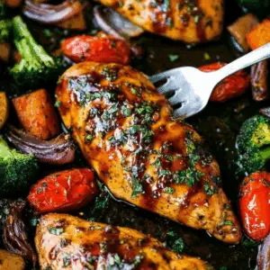 ONE PAN Balsamic Chicken and Veggies