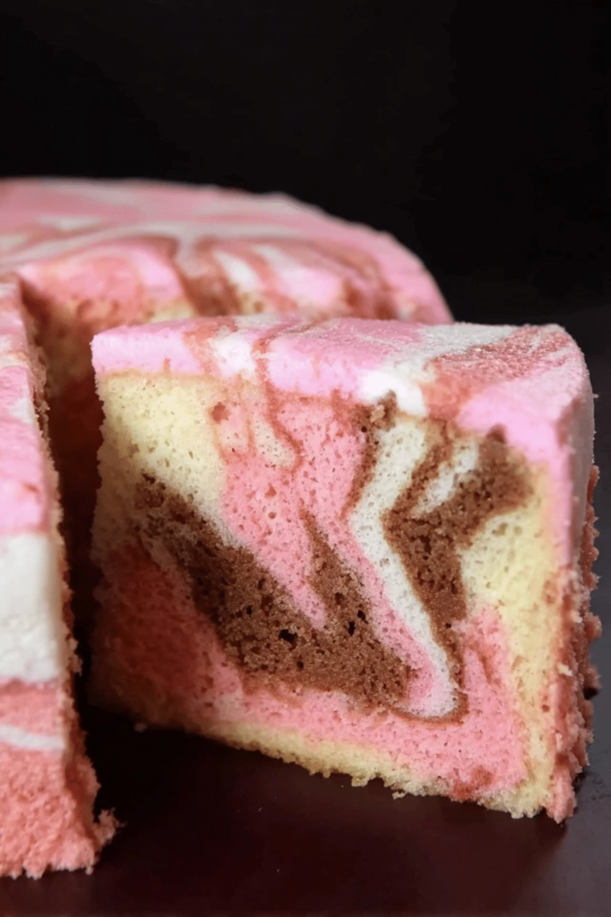 Pink marble cake