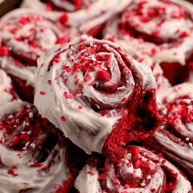 Red Velvet Cinnamon Rolls with Cream Cheese Frosting