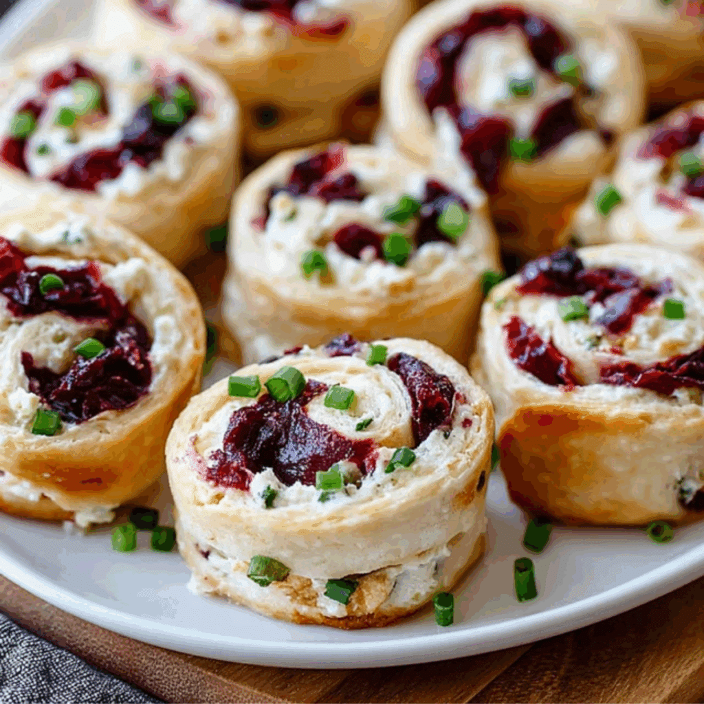 Savory Christmas Cranberry Roll Ups