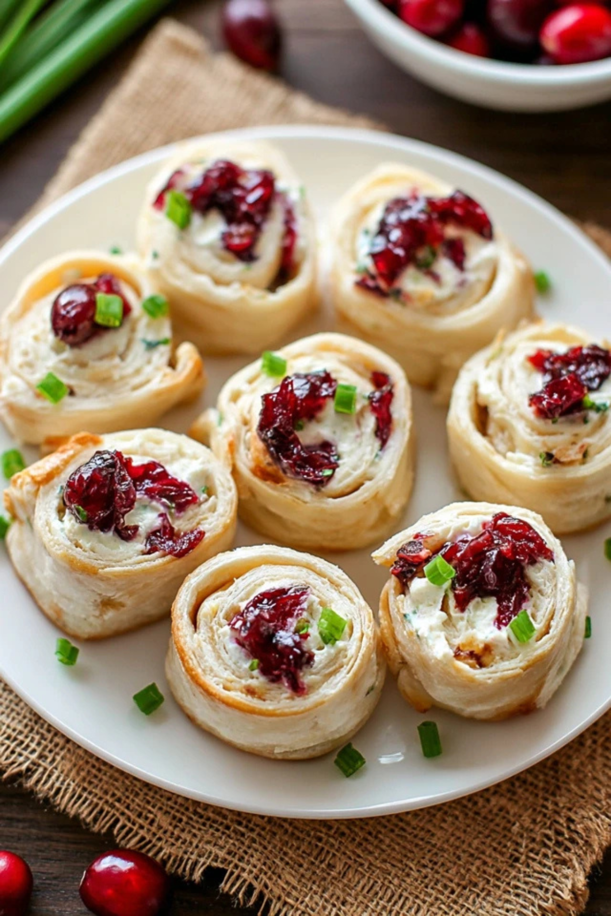 Savory Christmas Cranberry Roll Ups