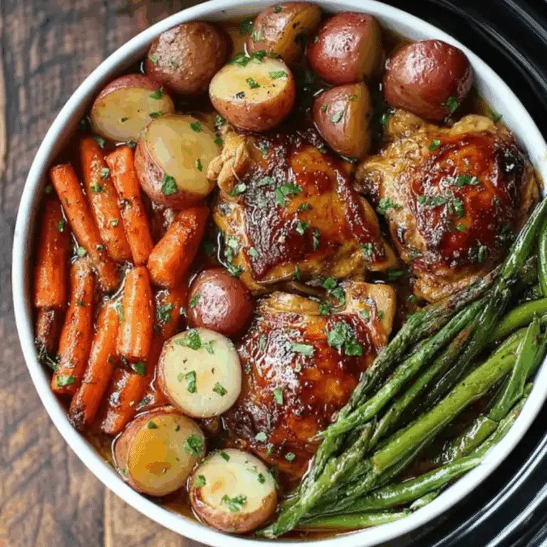 Slow Cooker Honey Garlic Chicken and Veggies