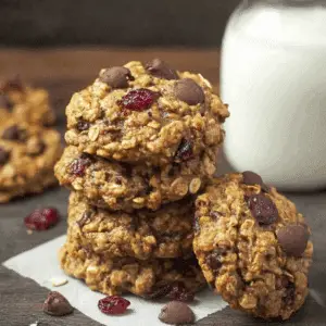 Vegan Oatmeal Cranberry Cookies with Chocolate Chips (1)