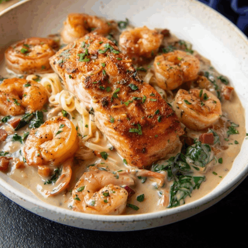 Cajun Salmon and Shrimp