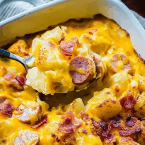Cheesy Potatoes with Smoked Sausage