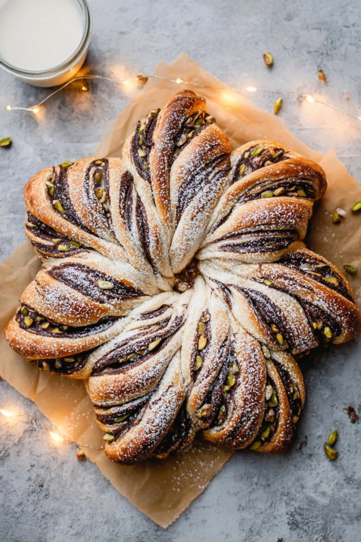 Chocolate Pistachio Christmas Star Bread (1)