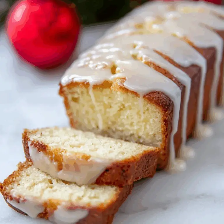 Christmas Eggnog Bread with Rum Glaze Cake