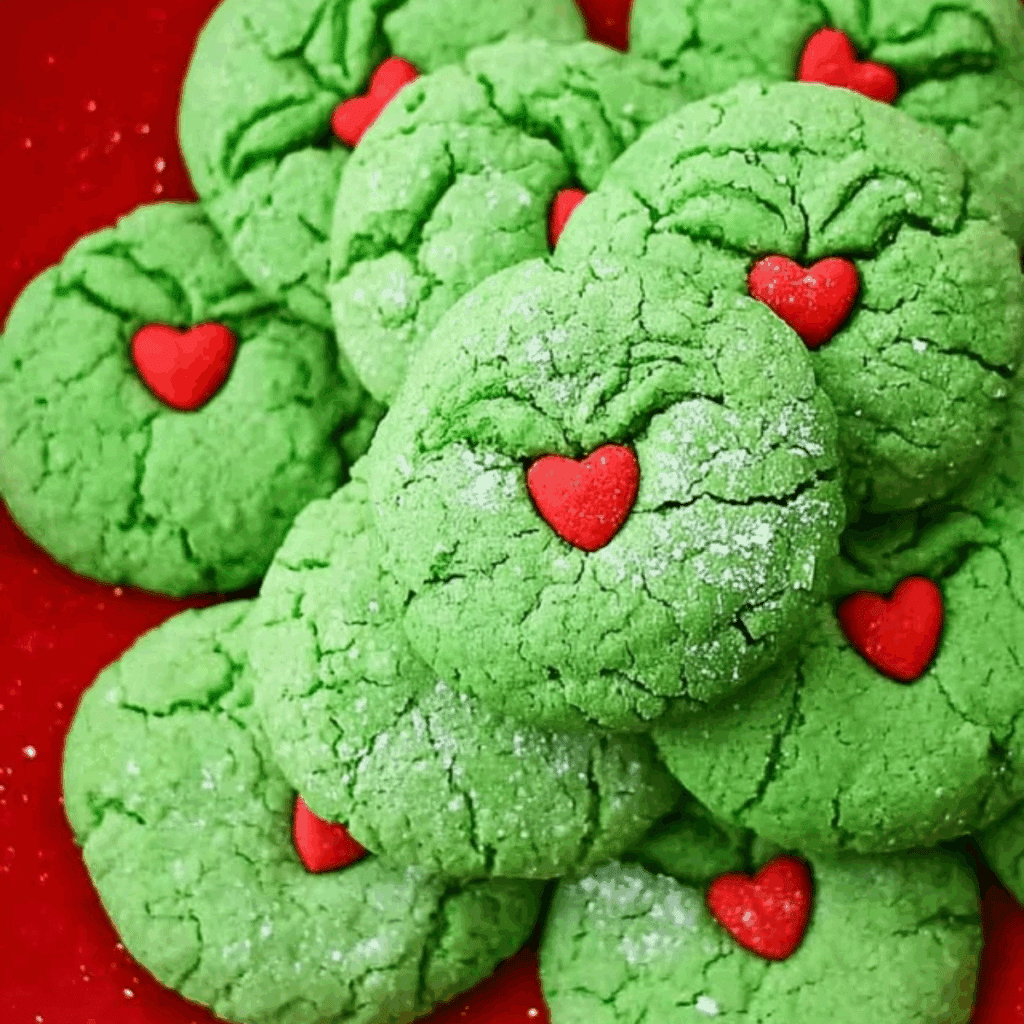 Crinkly Grinch Cookies