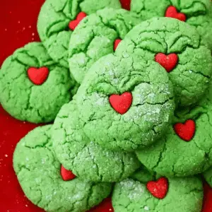 Crinkly Grinch Cookies