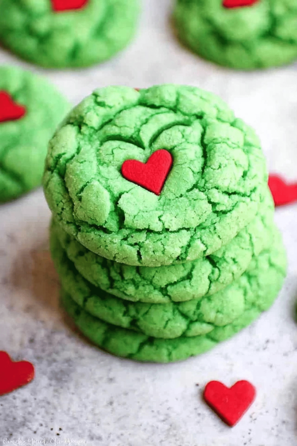 Crinkly Grinch Cookies