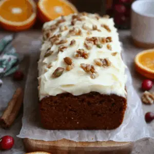 Gingerbread Loaf with Cream Cheese Frosting