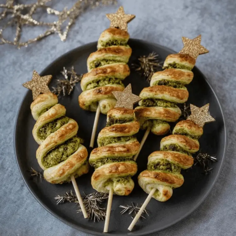 Puff Pastry Pesto Christmas Trees