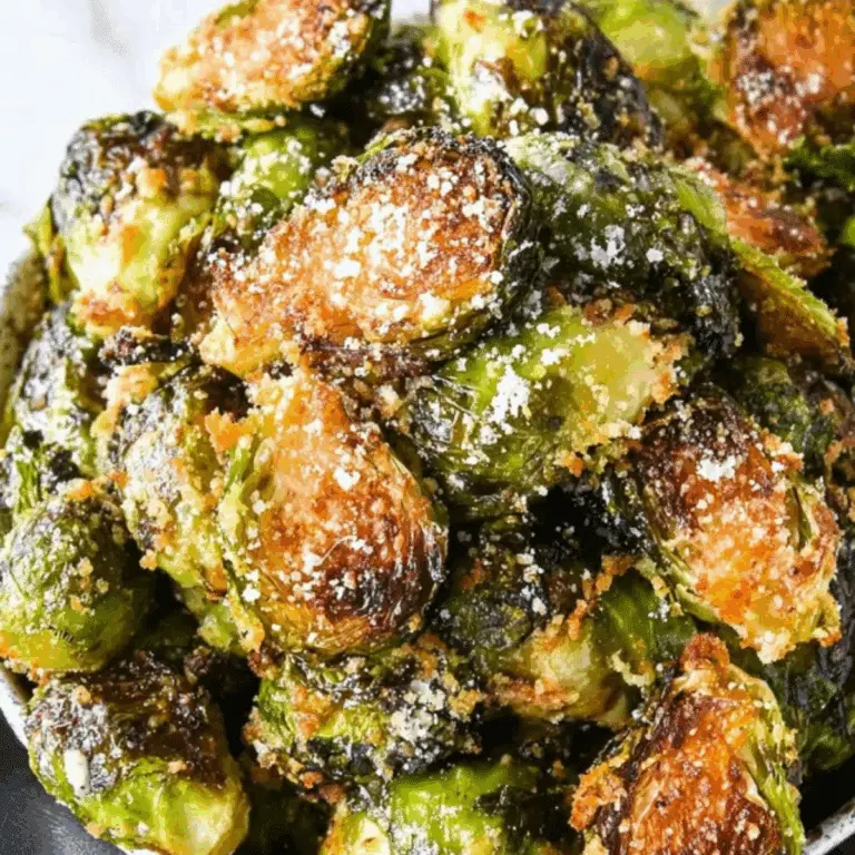 Roasted Crispy Parmesan Garlic Brussels Sprouts