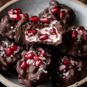 Chocolate Covered Pomegranate Yogurt Clusters