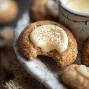 Eggnog Snickerdoodle Thumbprint Cookies