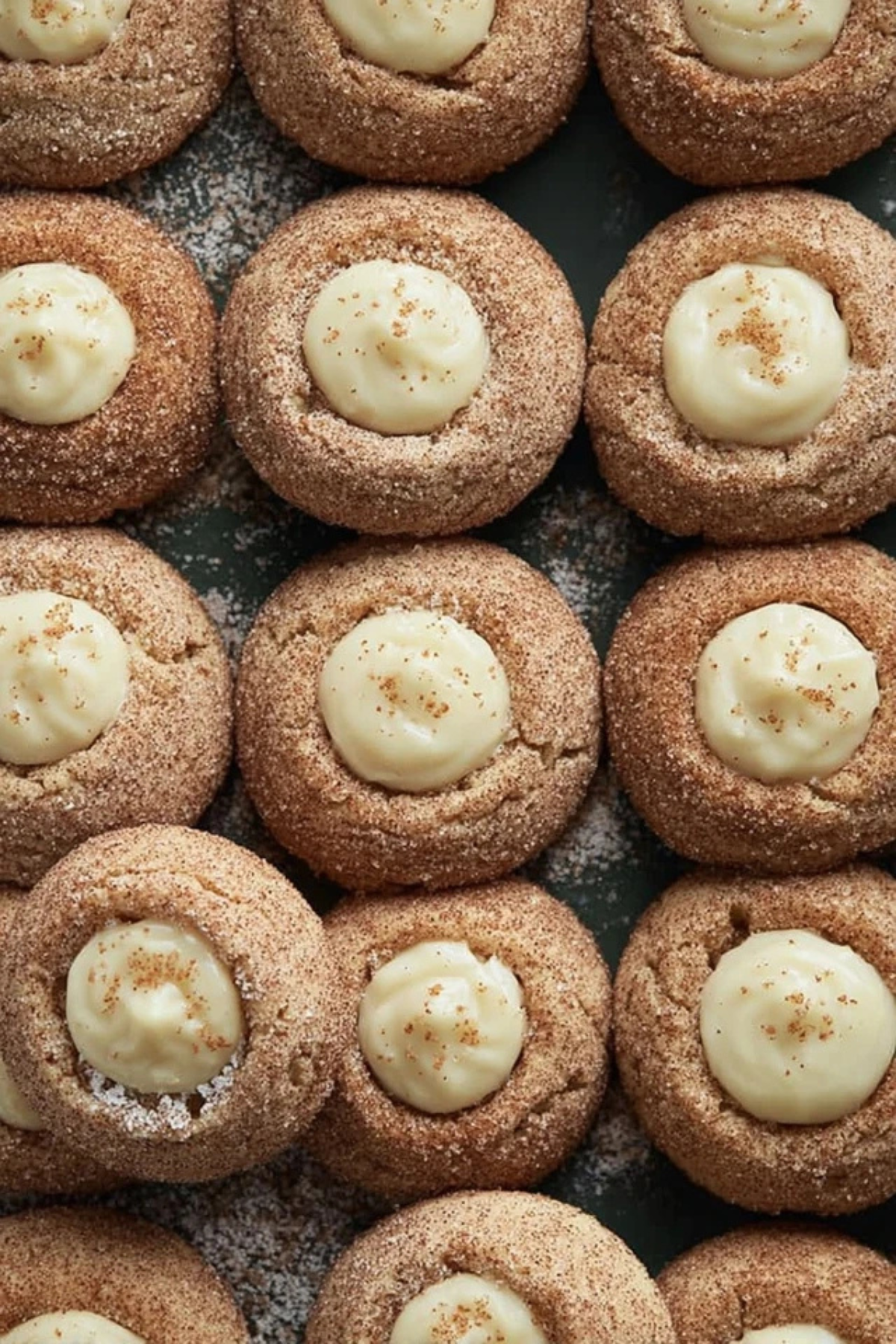 Eggnog Snickerdoodle Thumbprint Cookies