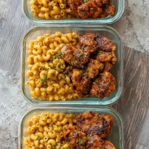 Honey Garlic Butter Chicken with Mac & Cheese