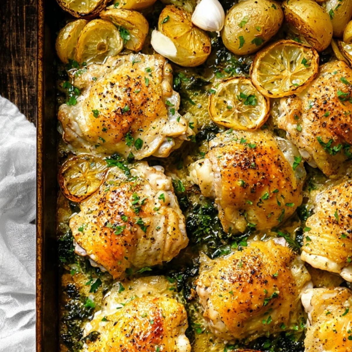 Lemon Garlic Chicken Thighs