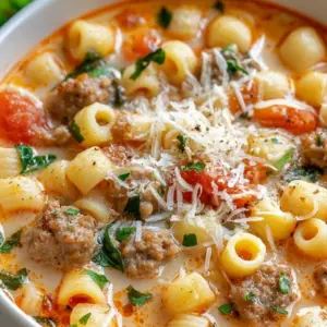 Parmesan Italian Sausage Ditalini Soup