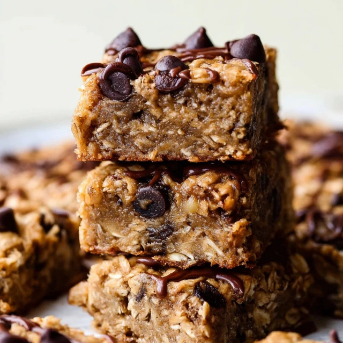 Peanut Butter Banana Chocolate Chip Oatmeal Bars