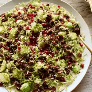 Shaved Brussels Sprout Salad with Pomegranate and Candied Pecans (1)