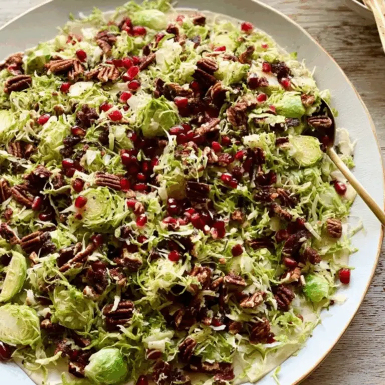 Shaved Brussels Sprout Salad with Pomegranate and Candied Pecans (1)
