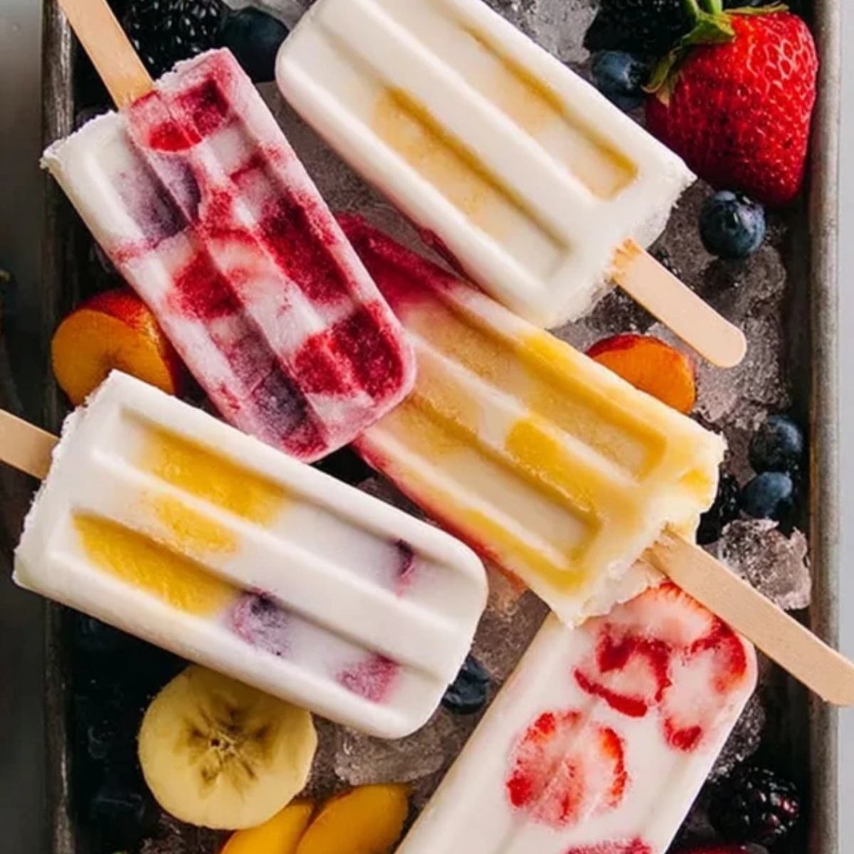 4 Ingredient Fruit & Yogurt Popsicles