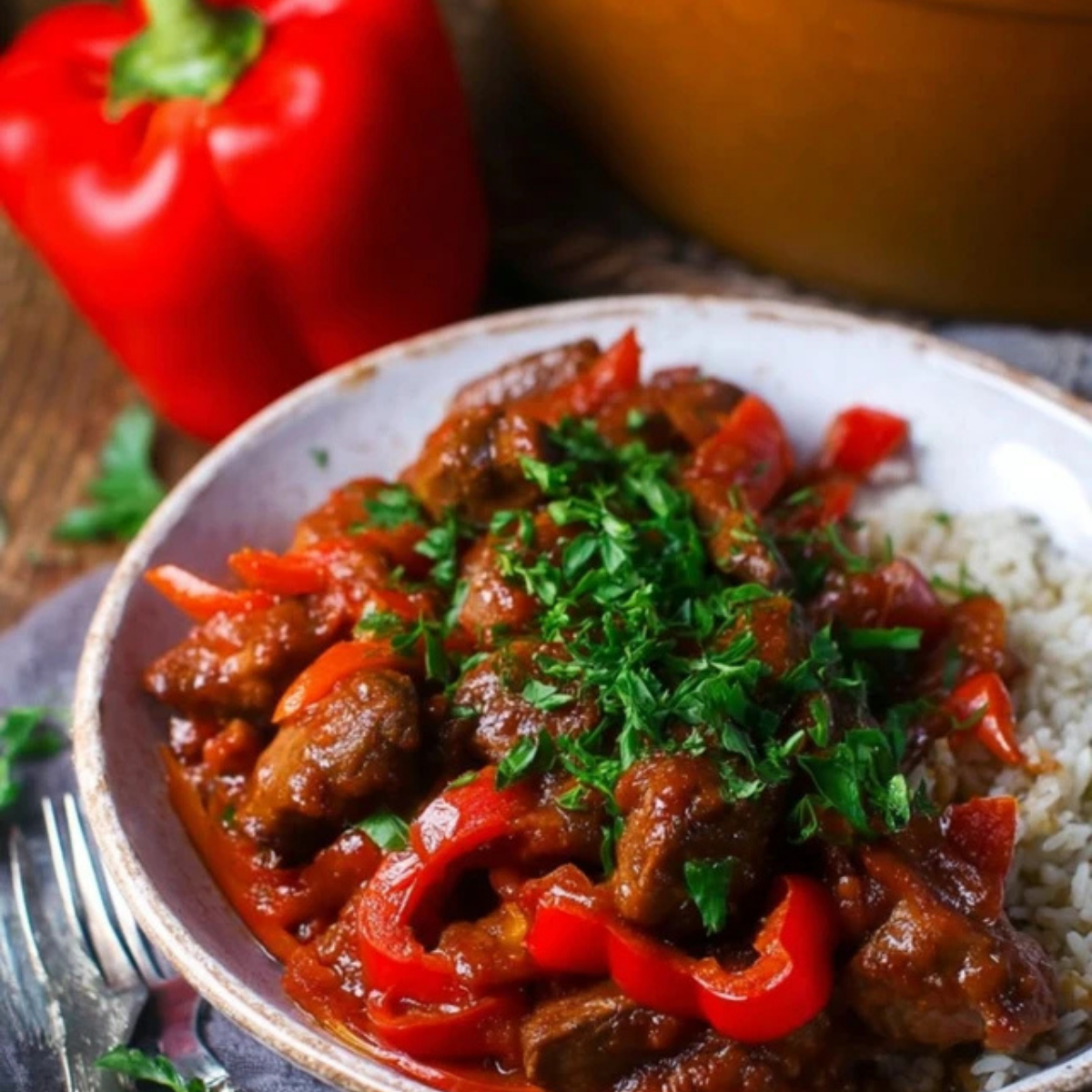 Braised Veal and Peppers