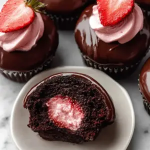 Chocolate Covered Strawberry Cupcakes