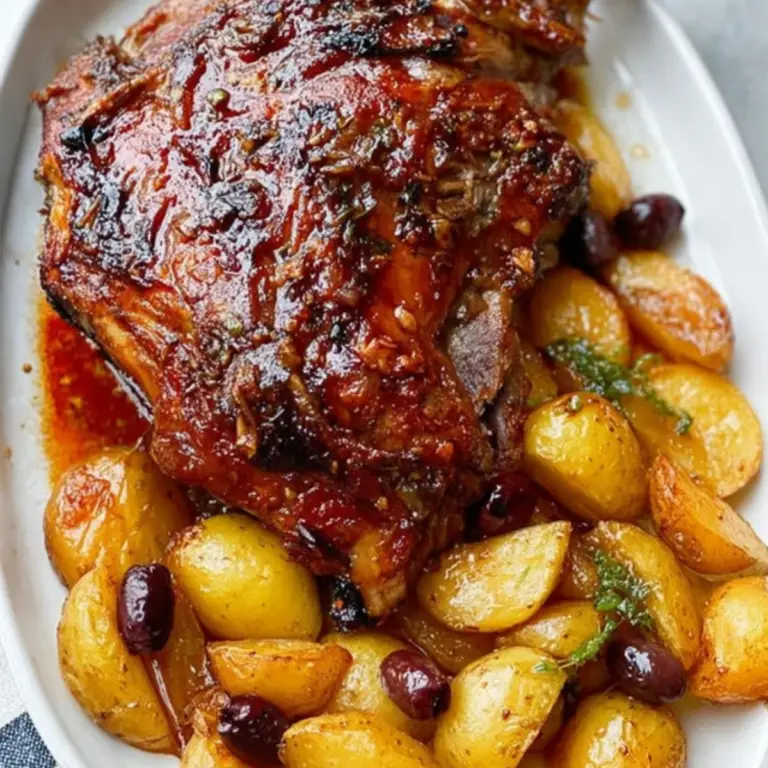 Greek Slow Roast Leg of Lamb with Potatoes