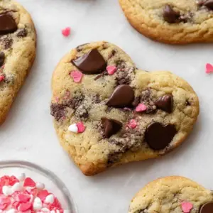 Heart Shaped Chocolate Chip Cookies